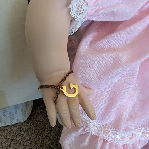 Pink Porcelain Doll with Lace Dress - Picture 5 of 9